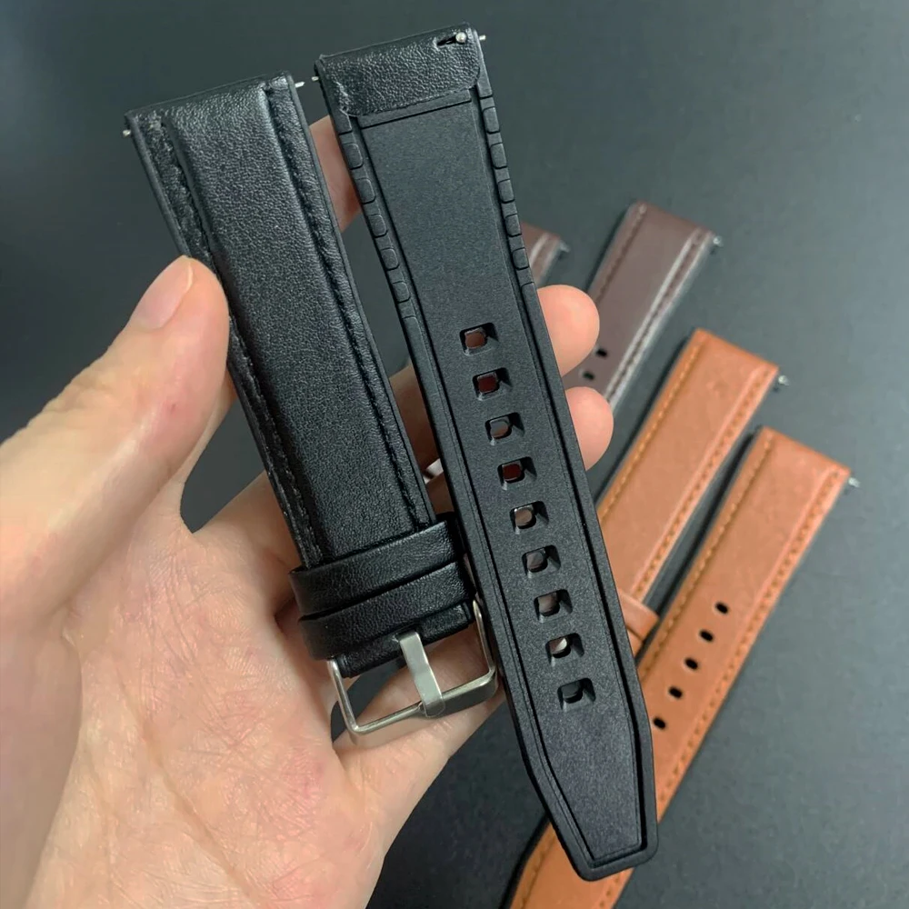 22Mm Leather Silico… - image