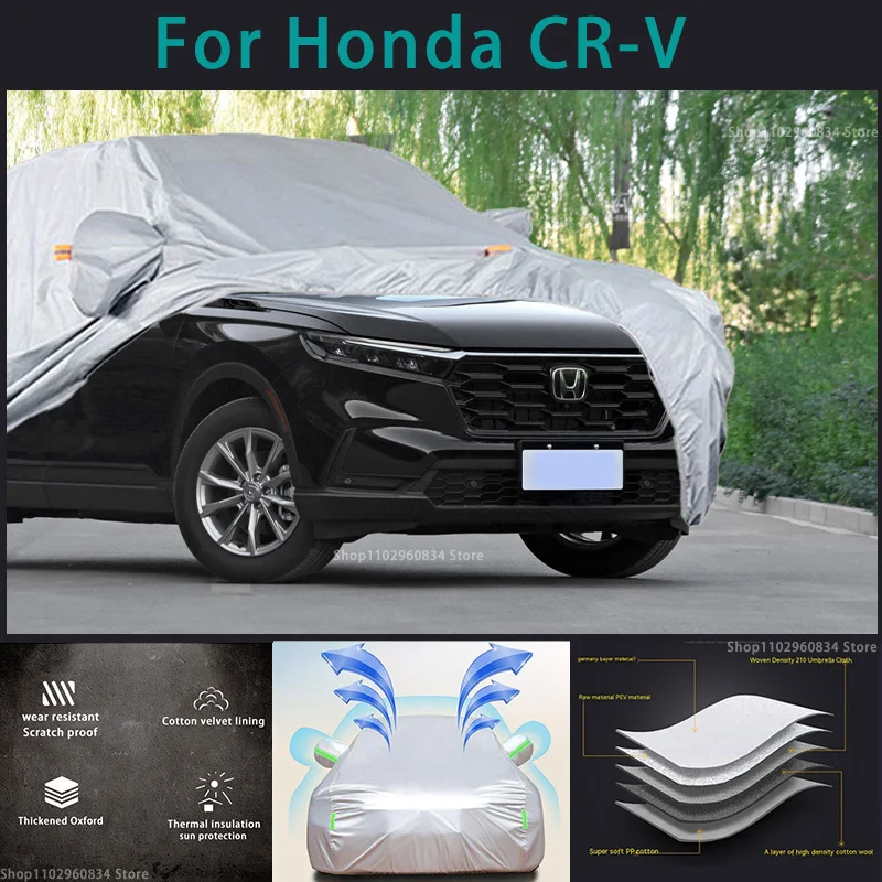 For Honda CR-V210T Waterproof Full Car Covers Outdoor Sun uv protection Dust Rain Snow Protective Auto Protective cover