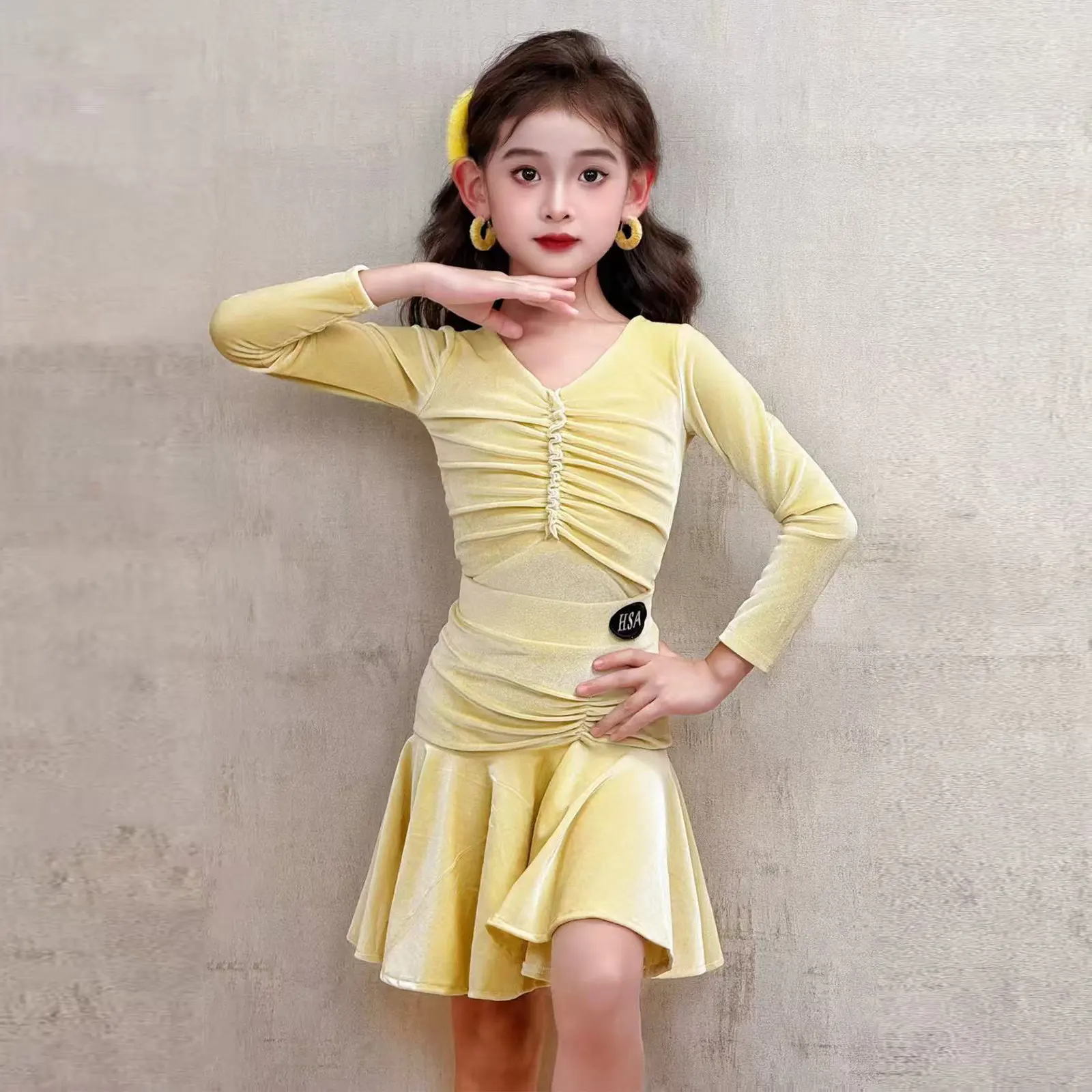 Latin Dance Practice Clothes, High-end Girls' Training Clothes, Skirts, Dance Clothes, Art Test Performance Clothes