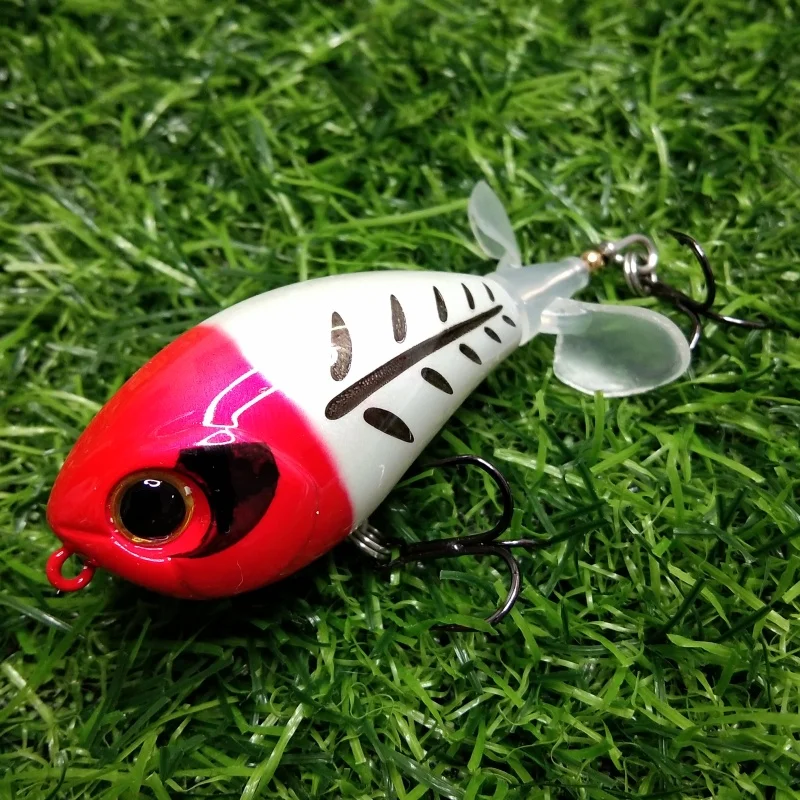 

Swolfy 4pcs 4cm/7.7g 5cm/11.2g Popper Fishing Lures Floating Wobblers Pike Baits Tackle Rotating Tail Artificial Baits