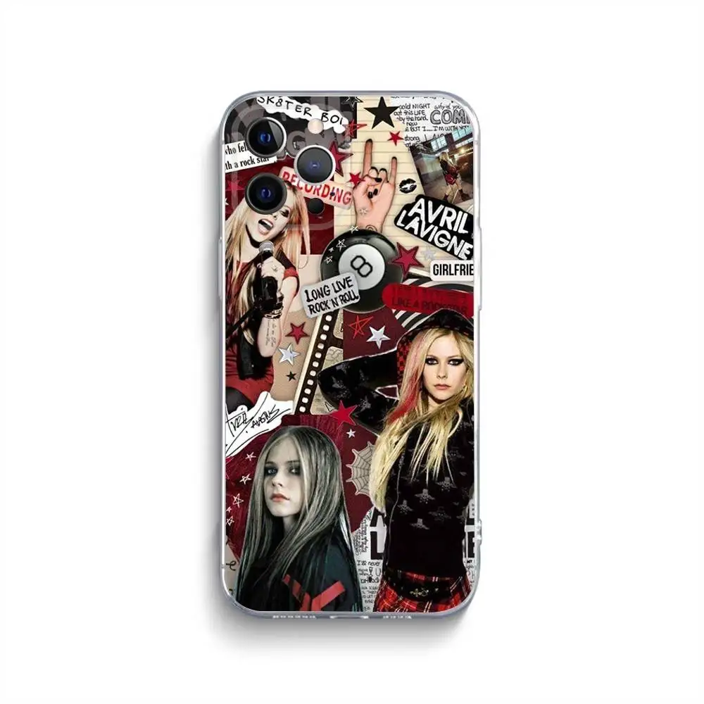 Funda de teléfono A-Avril Singer L-Lavignes para iPhone 16,15,14,13,12,11,Pro,Max,Xs,Xr,X,7,8,Plus,Mini funda transparente de silicona