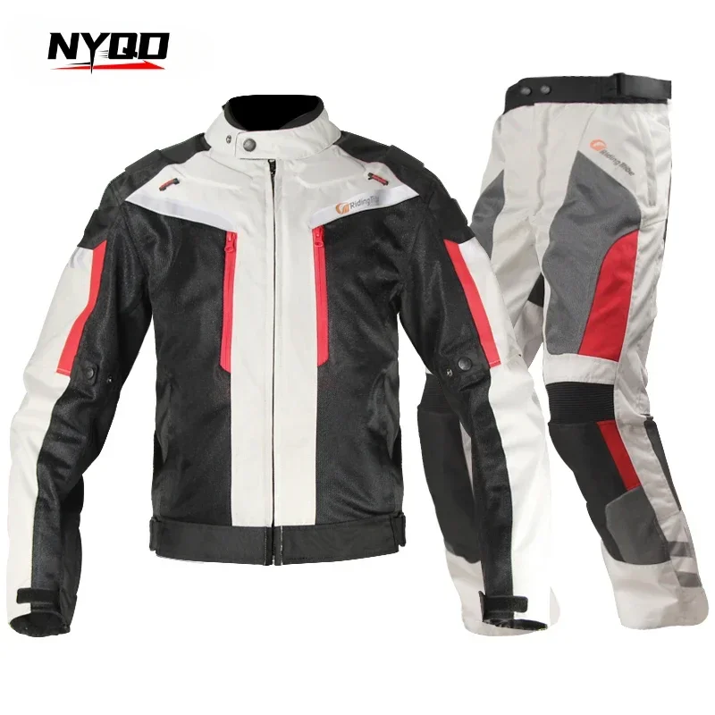 High Quality Summer and Winter Off-road Motorcycle Jacket and Pants Motorcycle Electric Bicycle Riding Suit 오토바이 전기 자전거 탑승복