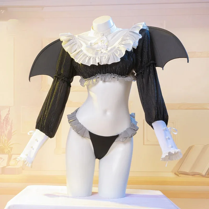 

Сиси 2233Аниме Китагава Марин Ризу Кюн Косплей Костюм Курое Шизуку Бикини с Крыльями Хвостом Униформа Для Вечеринки