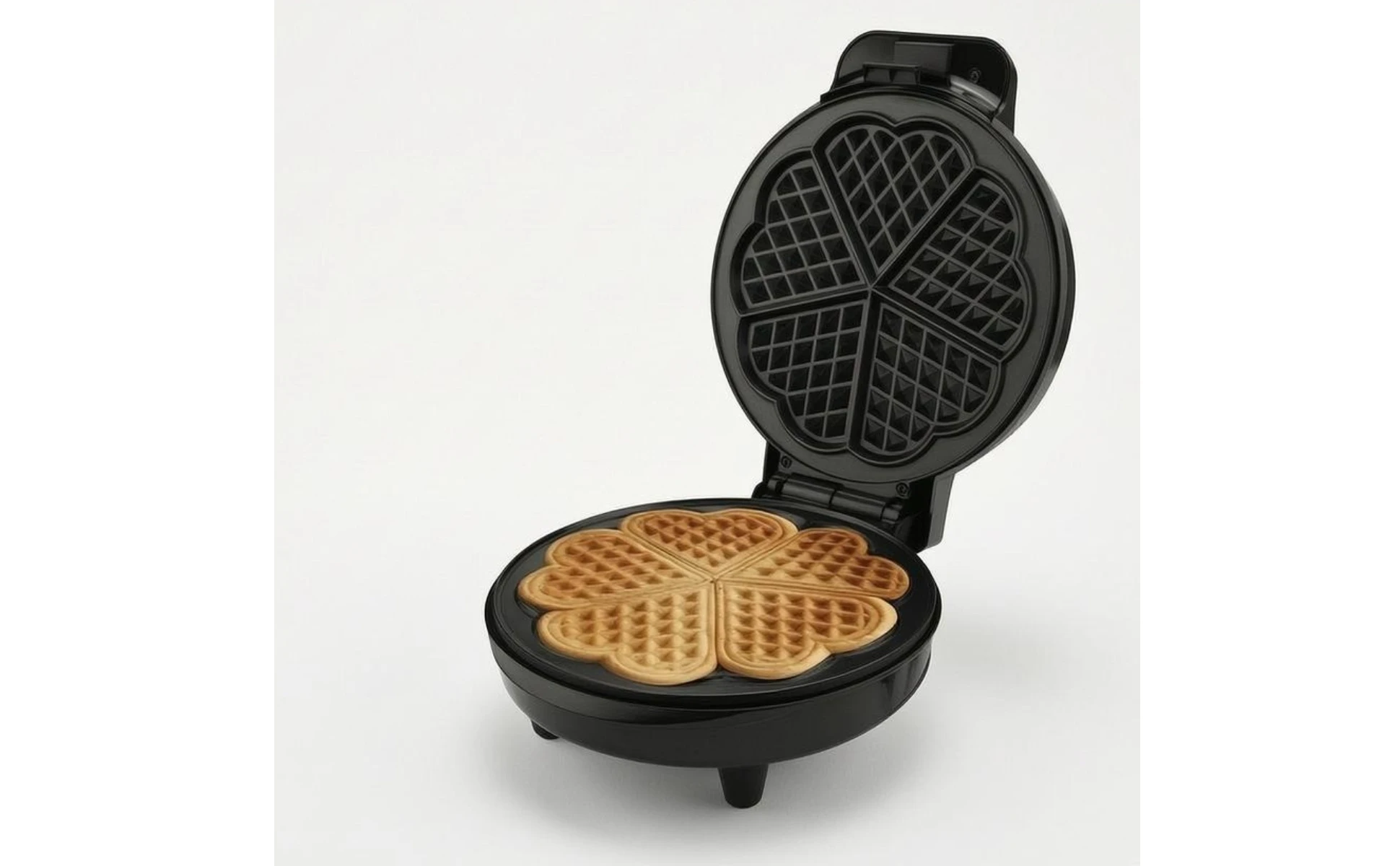 Clamshell Waffle Maker Non-Stick Electric Waffle Maker Small Appliance Indicator Lights Black
