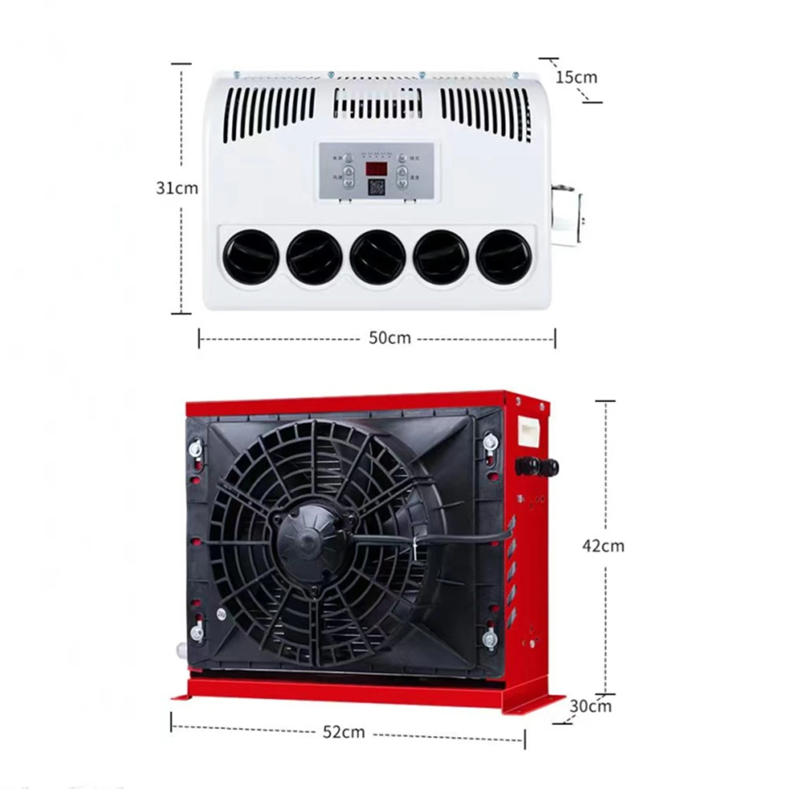 

RV65F 12V/24V electric DC variable frequency air conditioner, applicable to excavators, trucks, motor homes, buses and vans