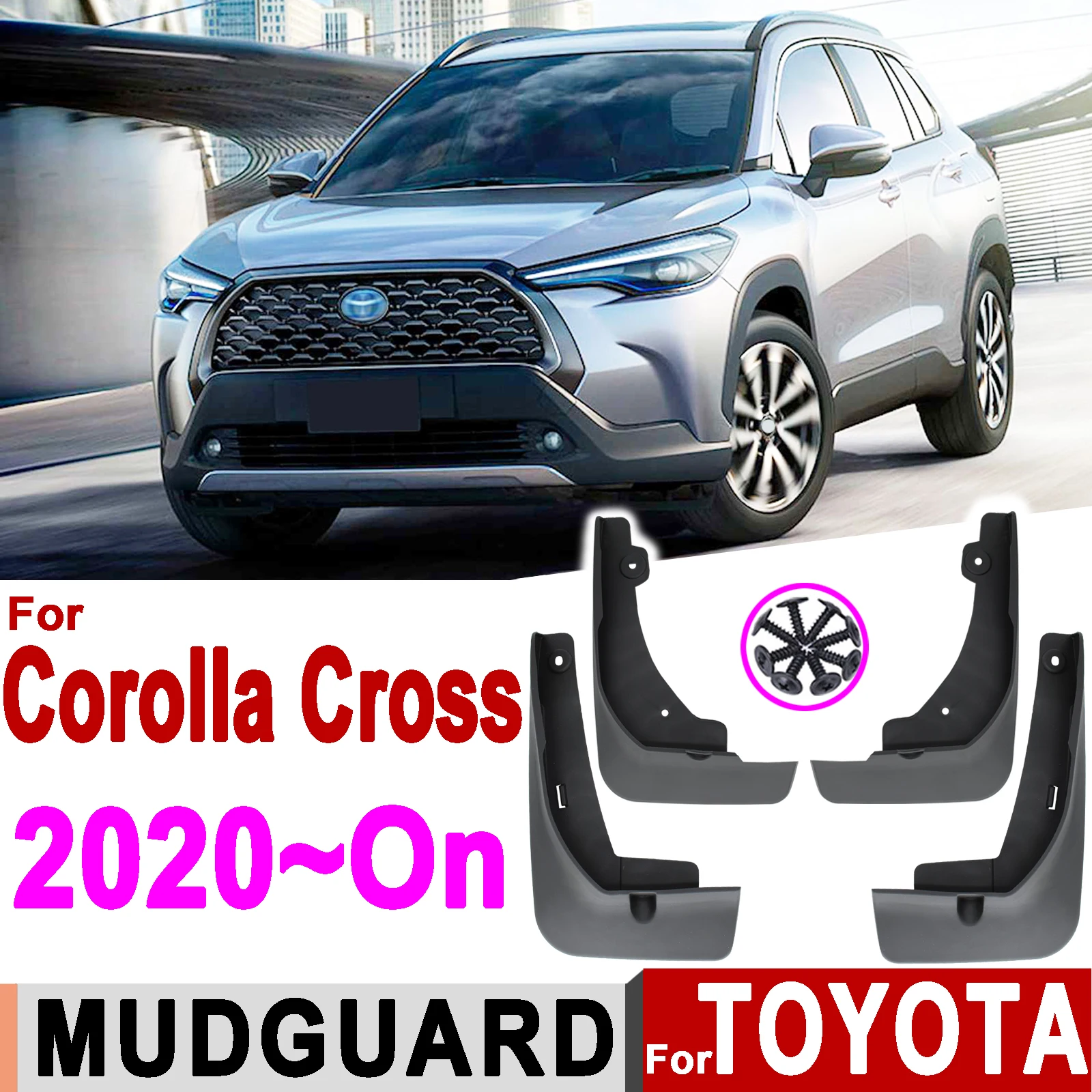 4x Car Mud Flaps Guards For Toyota Corolla Cross 2020 2021 Mudflaps Splash Guard Protection Mudguards Car Accessories wheel