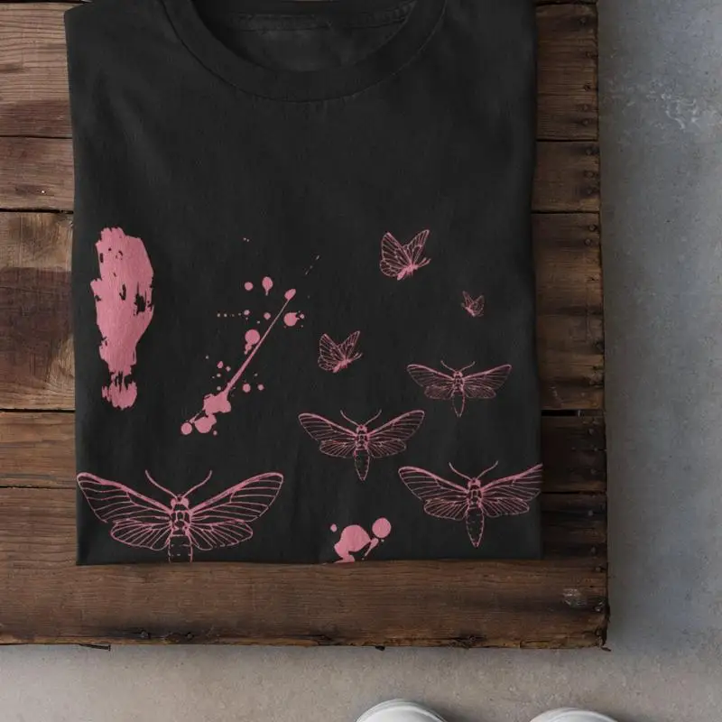 

Футболка с молью, пастельная готическая одежда, гранж Cottagecore Alt Dark Academia Luna Mall Fairycore