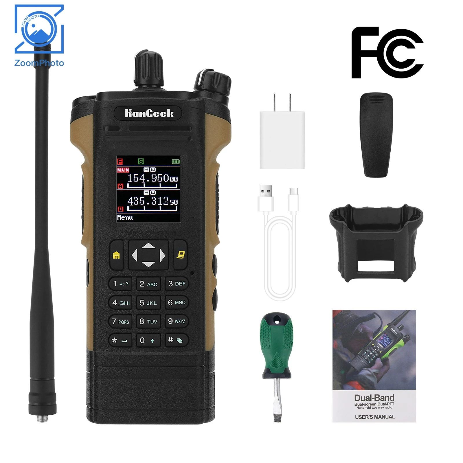 HAMGEEK 12 W Ultra-High Power APX-8000 VHF UHF Dual Band Radio Walkie Talkie Professioneller FM-Transceiver mit Dual PTT