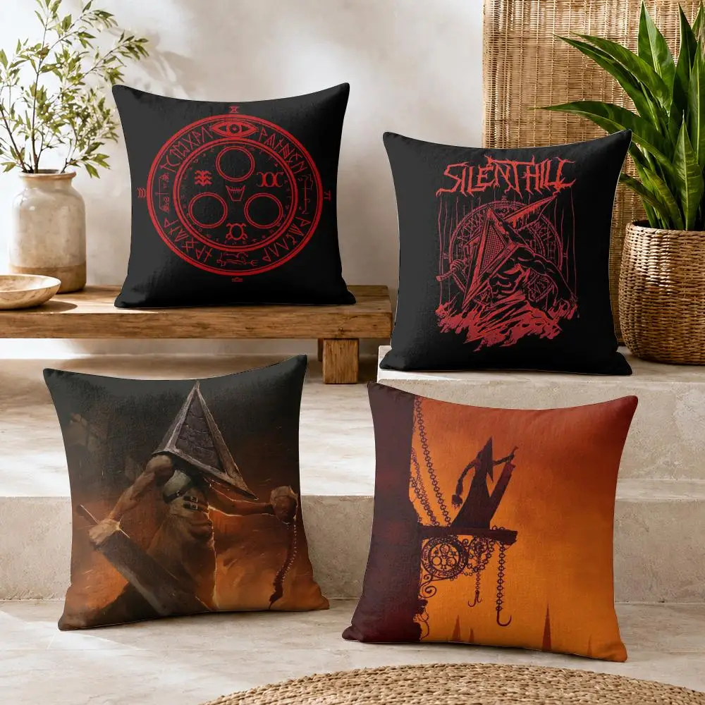 S-Silent H-Hill Anime Cushion Cover Soft Short Plush Double-Sided Printing Home Decor Cozy Sofa Pillow Case Fine Gift