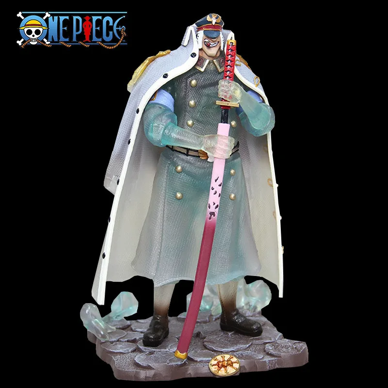 30cm Gk Shiliew One Piece Anime Figure Black Bear Pirates General Transparent Fruit Warden Doll Statue Decoration Collection Toy