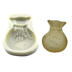 Silicone Mold Money Bags Dollar Soap Molds Gypsum Chocolate Candle Mold Fondant Mould Purse Wallet Clay Resin Eco-friendly M443