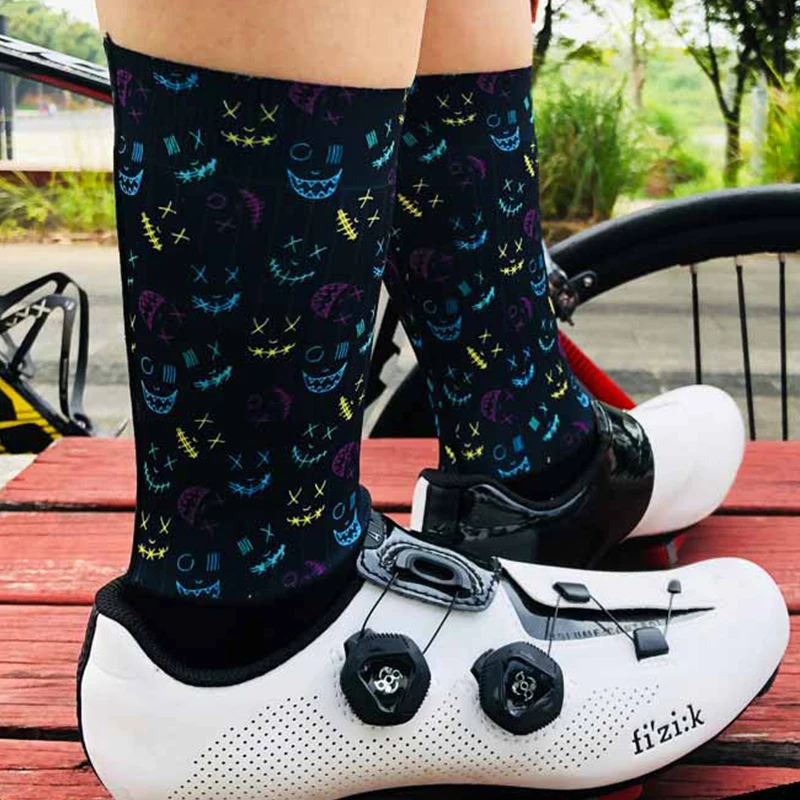 PCycling Bicycle Riding Competitive Socks Skeleton Quick-drying Breathable Mid-tube Socks Off-road Road Mountain Bike Equipment