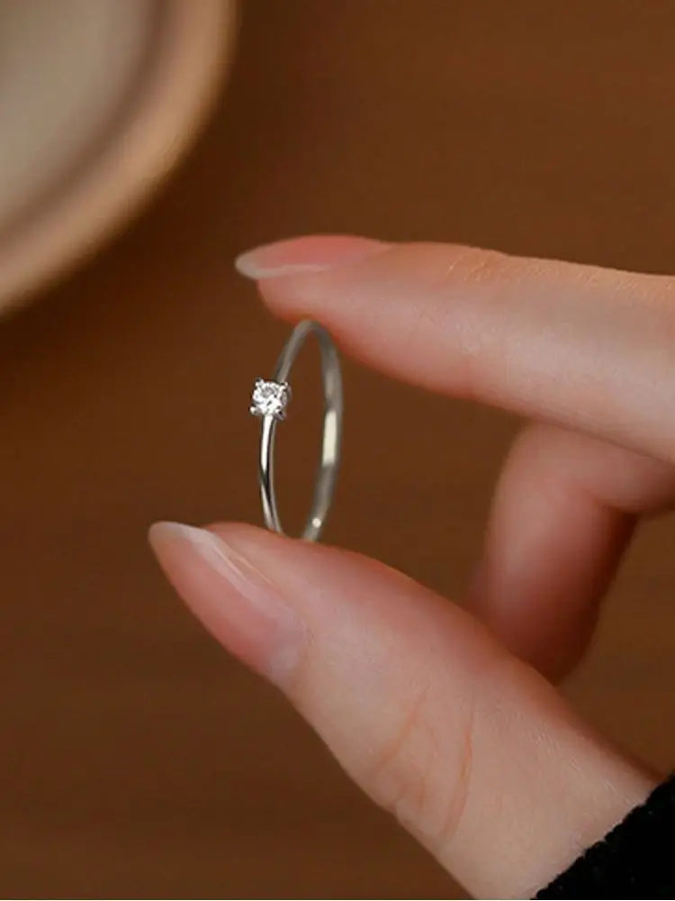 Schlichter, personalisierter runder Ring aus 925er-Sterlingsilber für Damen, Verlobung, Hochzeit, luxuriöser, hochwertiger edler Schmuck ﻿ – Detail 7