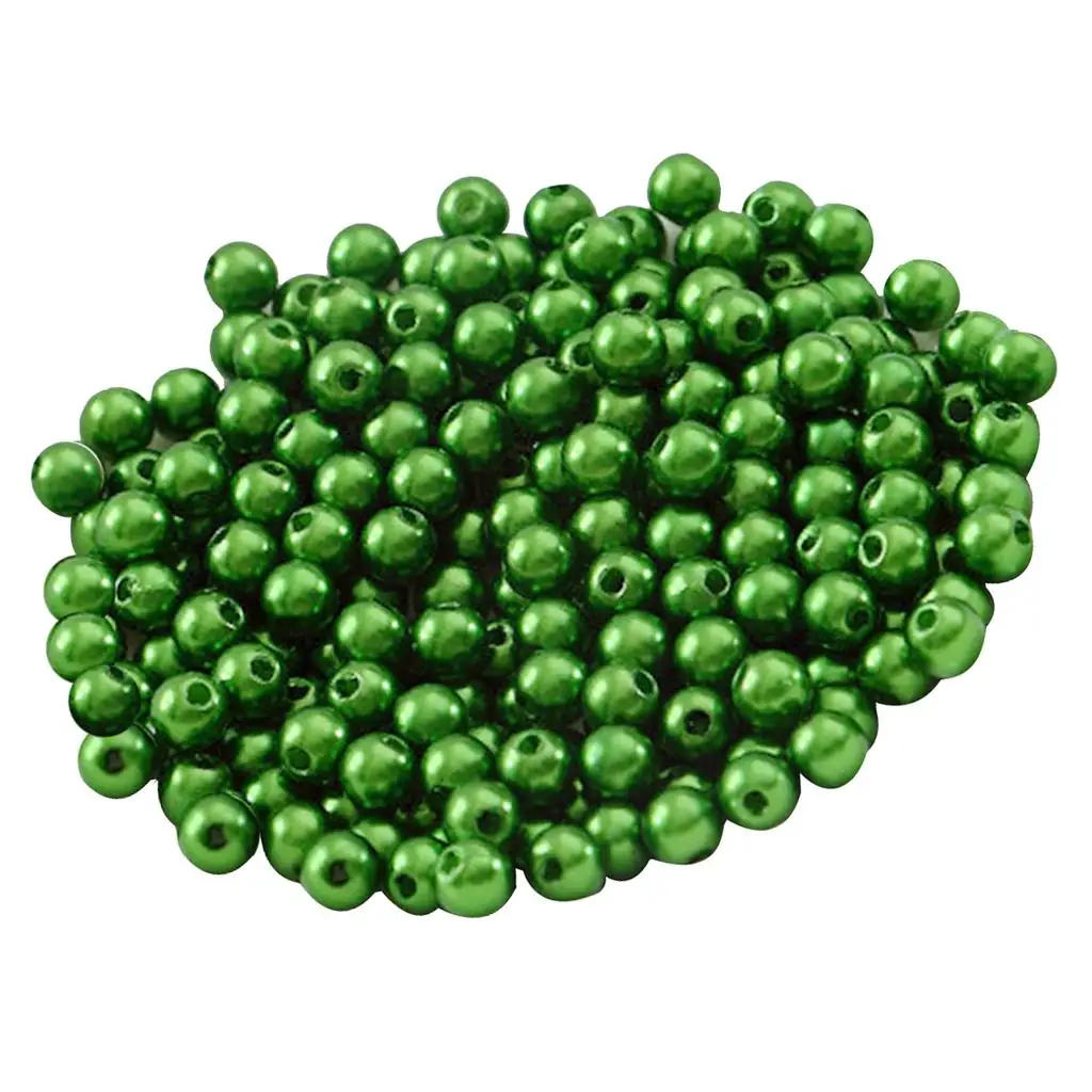 500 Buah Manik-manik Pengatur Jarak Mutiara Imitasi Plastik Bulat 6Mm Kerajinan DIY