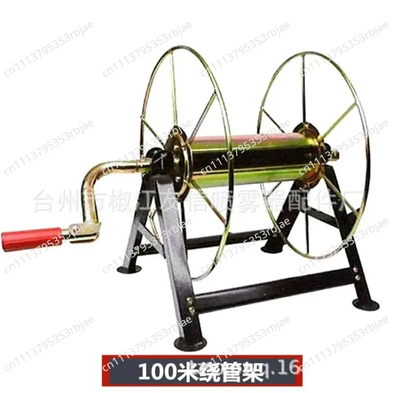 Premium 100m Winding Frame Retracting Coil Water Storage Hand Crank Winding Taker Garden Power Tools
