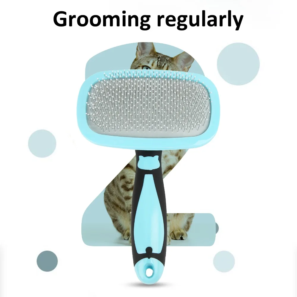 Practical Stainless Steel Needle Pet Grooming Brush 360° Rotatable Cat Slicker Comb Pet Care Tool for Cats Dogs Hair Removal