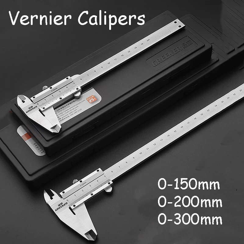 

1pcs Vernier Caliper Carbon steel Metal 0-150mm 0-200mm 0-300mm Micrometer Gauge Pie De Rey Paquimetro Measurement Tools