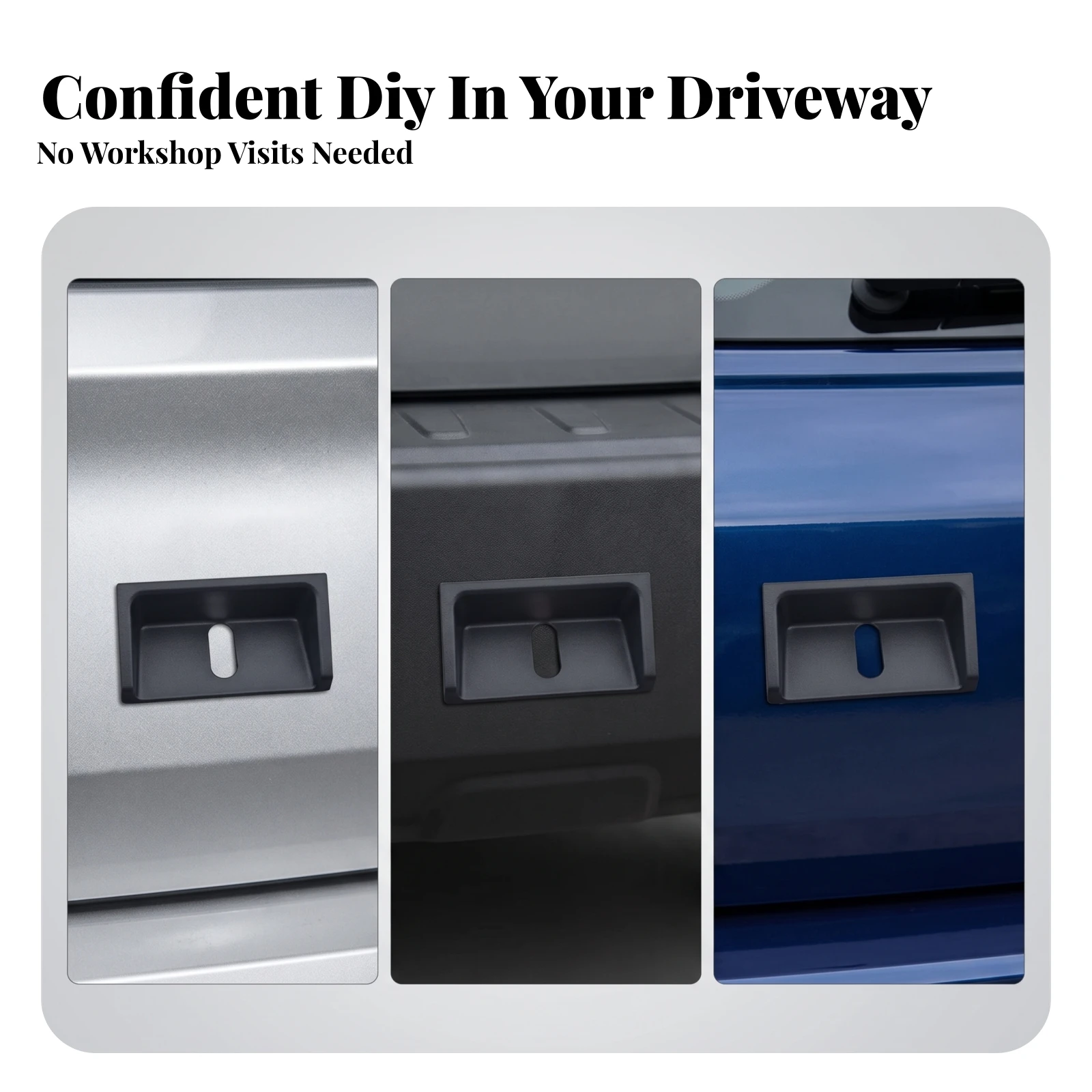 Car Trunk Lock Cover Plate Rectangular Recessed Design Raised Outer Rim for Clean Original Appearance Restoration