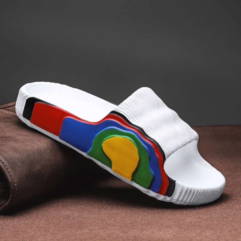Men's Slippers EVA Non-Slip Slides Fashion Outdoor Indoor Slippers Women Colorful Printing Slides for Men Shoes Summer Unisex