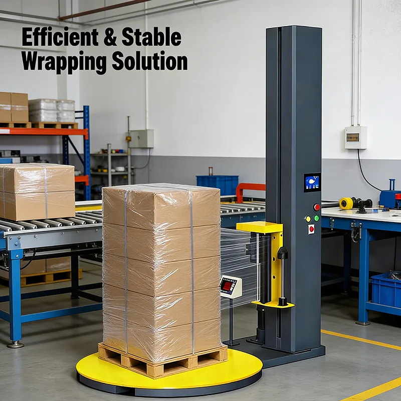 Customized Plastic Film Pallet Wrapping Machine Automatic Stretch Wrapper Adjustable for Logistics Warehouse Industrial Packing