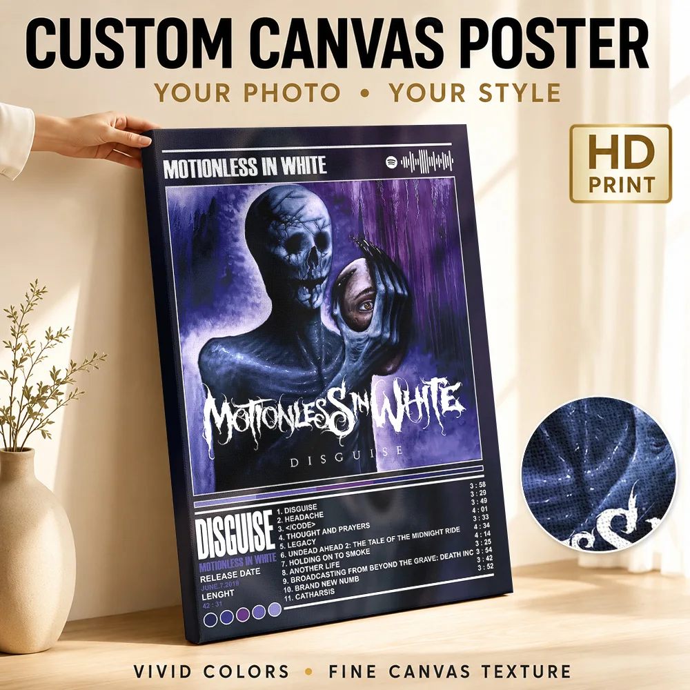 Motionless In White - Disguise Album Canvas Print Poster Custom Photo Retro Music Wall Paintings Decoration for Studio Bedroom