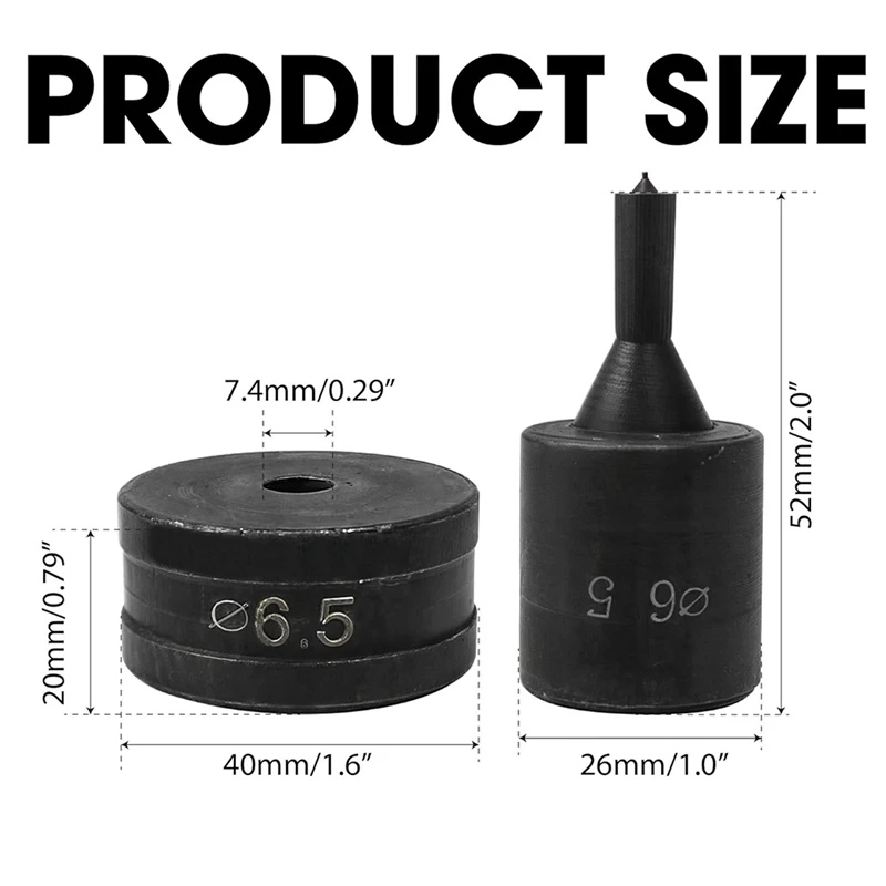 MAKE-гидравлический дырокол для машины CH70 CH-70, гидравлический штамповочный круглый инструмент 6,5 мм, 1 шт., черный