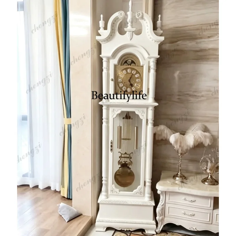 German Helmler European mechanical floor clock living room villa table clock American white vertical pendulum clock classical
