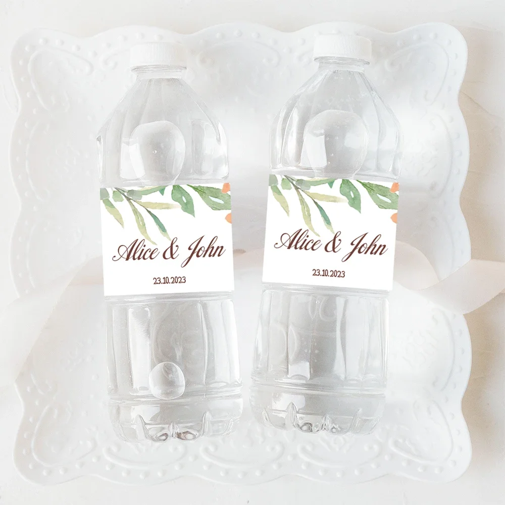 Celebration Label Wedding Personalized Water Bottle Label Decal Custom Name Text Decal Suitable for Bridal Gift Parties