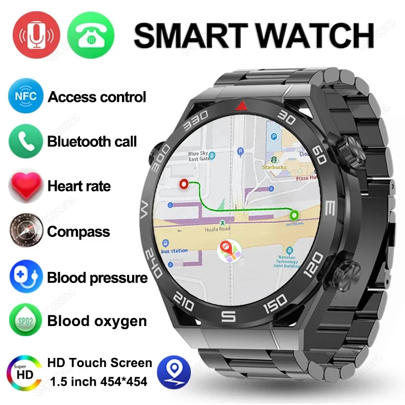 

2024 New NFC ECG+PPG Bluetooth Call Smartwatch GPS Tracker Motion Bracelet Fitness For Business Watches Ultimate Smart Watch Men