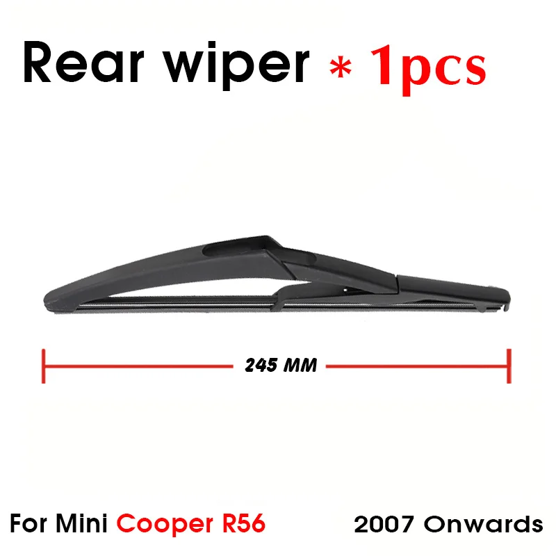 Car Wiper Blade For Mini Cooper R56 2007 Onwards Rear Back Windshield Windscreen Rear Wiper 245mm+Arm 245mm Car Accessories