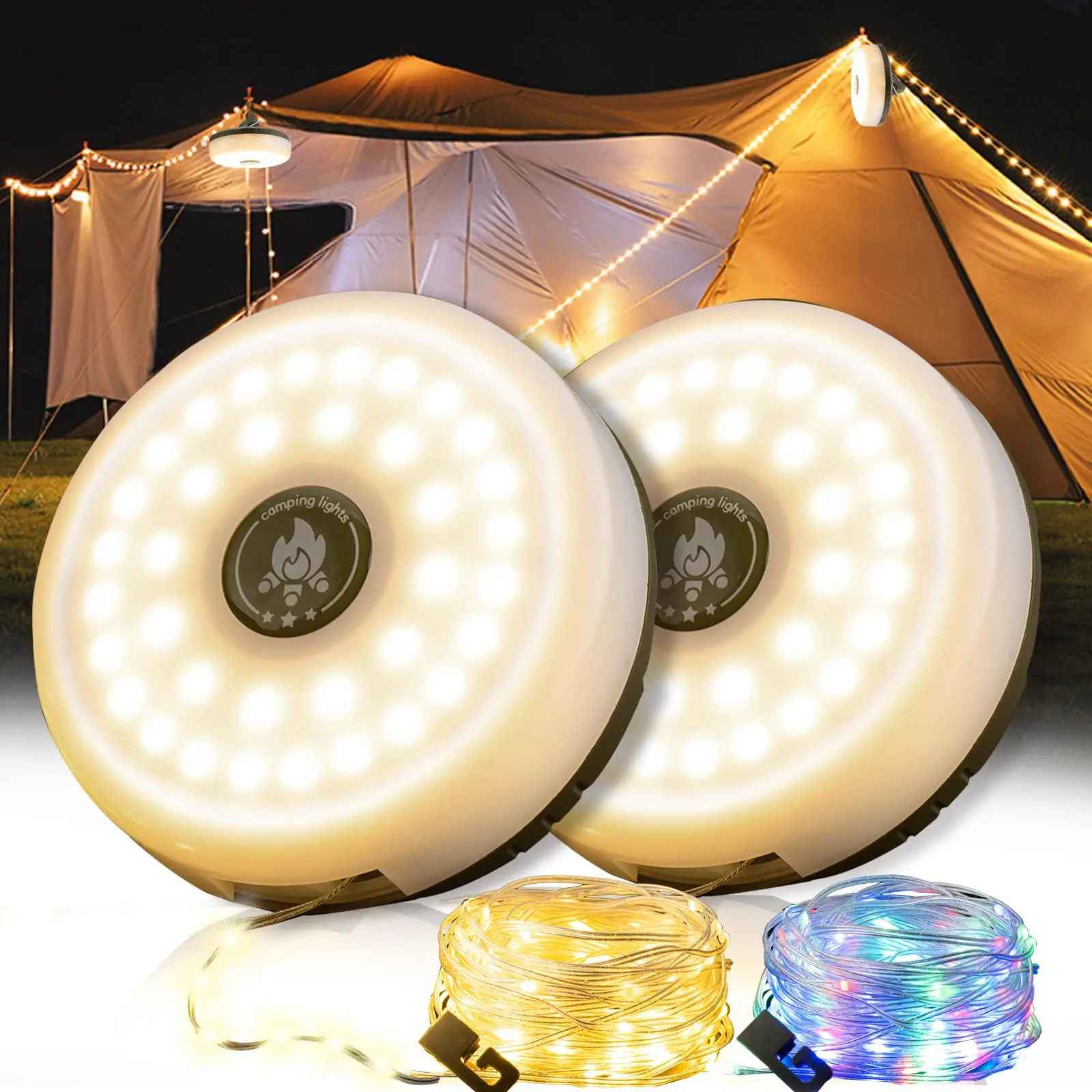 

Nice 4in1 Camping Lamp Strip LED Atmosphere 10M Length Waterproof Recyclable Light Belt Outdoor Garden Decoration Lamp For Tent