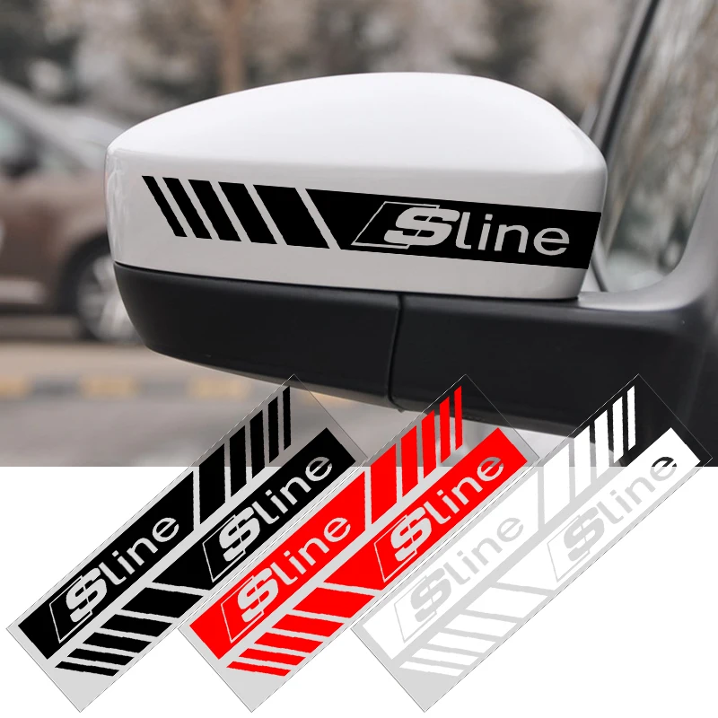 2PCS Car Side Mirror Sticker S Line Style Auto Rearview Mirror Decal For Audi B7 B5 B6 B8 B9 8P A3 A4 A5 A6 A7 A8 TT Q3 Q5 Q7 Q8 view 6
