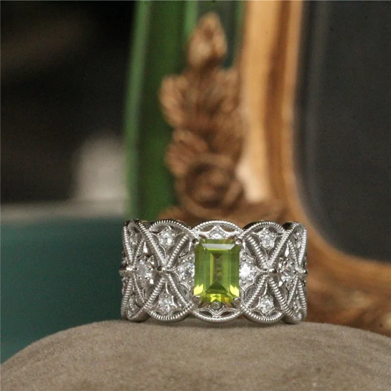 Vintage palace style hollow out technique ring light luxury exquisite open rings for women wedding party fashion jewelry