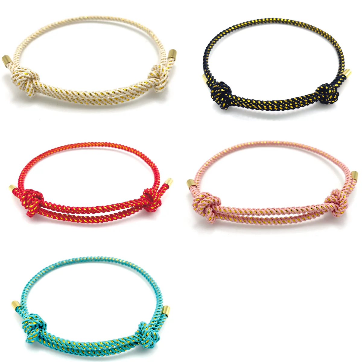 

10Pcs Handmade Adjustable Nylon 3mm Rope Bracelet Red String Brass Findings For DIY Jewelry Making Accessories Wholesale