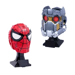 Miniso Marvel Ironman Heads Helmet Heroes Avengers Home Decoration Model Building Blocks Bricks Boys Toys Gifts