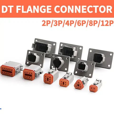 Deutsch DT Industrial DT04-8P-L012 Flange Mount Connector IP68 | 22-16AWG for Heavy Duty Truck & Bus Electrical Systems​