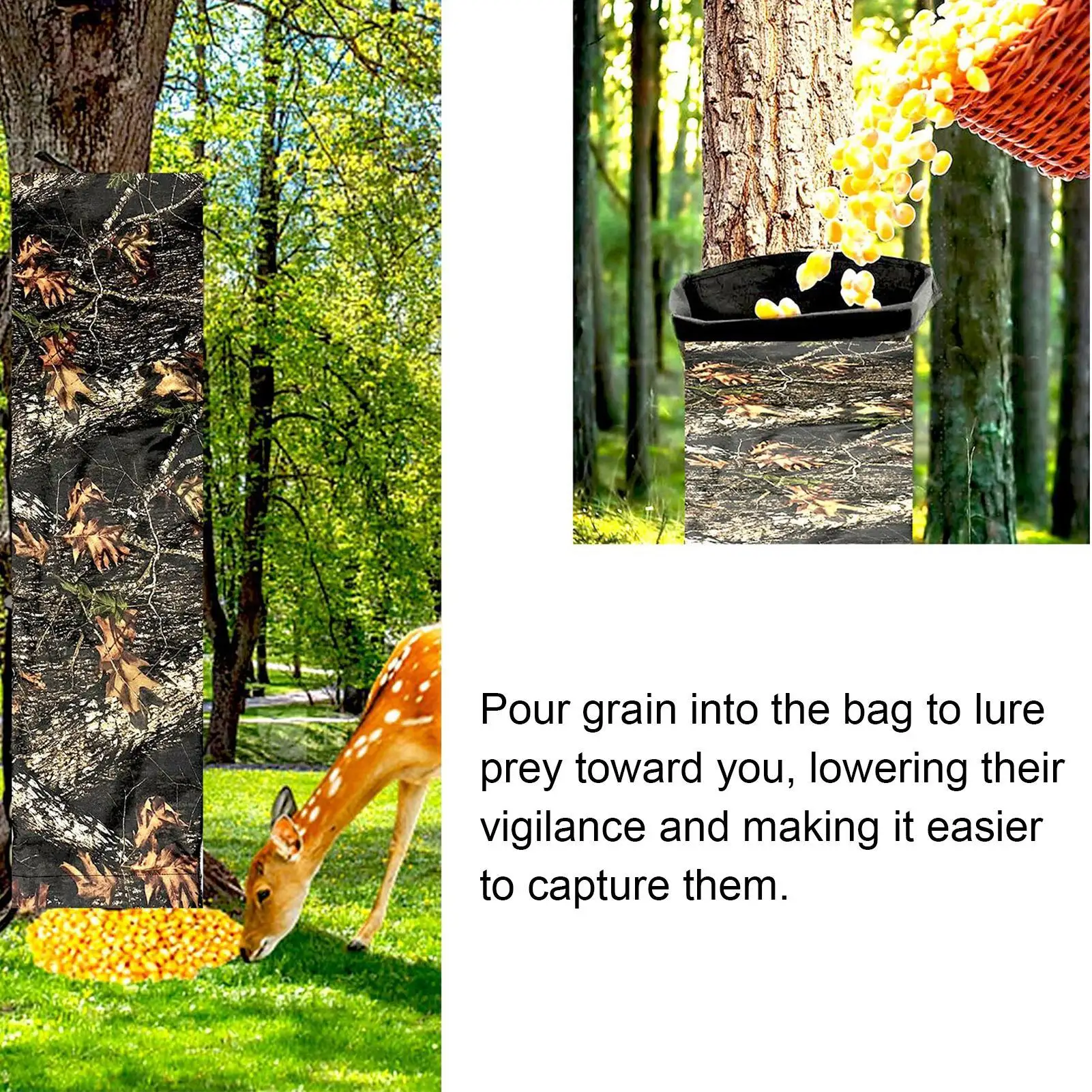 Deer Corn Feeder Waterproof Hunting Tackle With Adjustable Strap Deer Bait Bag For Wildlife Outdoor Field Farm Ranch Backyard