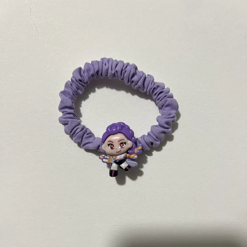 حار بيع شيطان هنتر الكرتون العلاقات الشعر لطيف الشعر الحبال مجموعة المرأة عالية مرونة الشعر الفتيات الدوائر ذيل حصان المثبت اكسسوارات #5