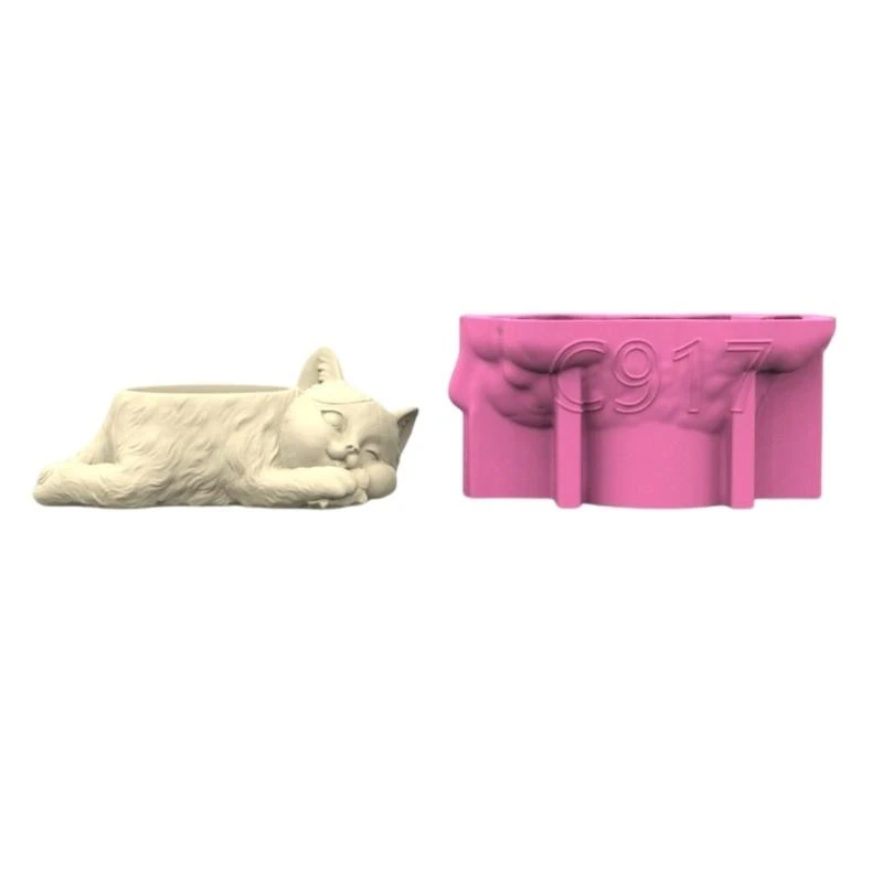

Concrete Crafting Silicone Mould for Unique Cats Designs Plant Pots