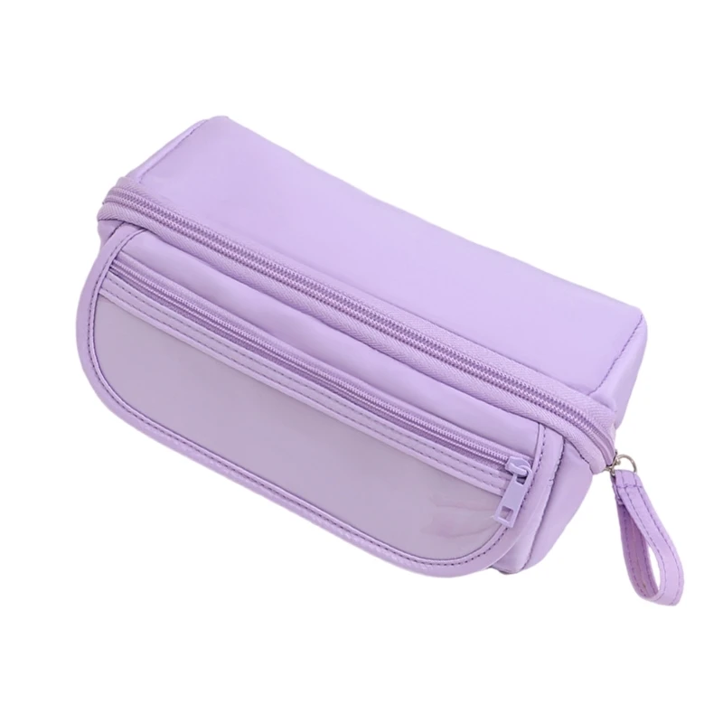 Multifunctional Pen Bag Multilayer Pen Pouches Big Capacity Stationeries Bag Standing up Pen Case Zippered  for Student