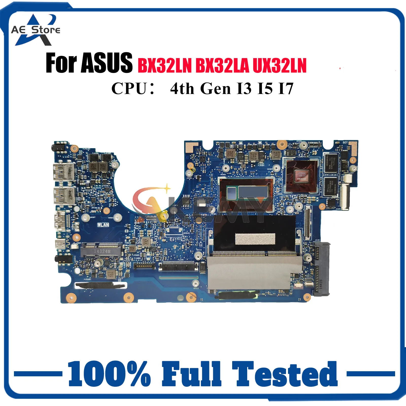 

Материнская плата UX32LN для ноутбука ASUS ZenBook UX32LN BX32LN BX32LA UX32L, материнская плата для ноутбука с процессором I3 I5 I7, 100% тест, ОК, быстрая доставка