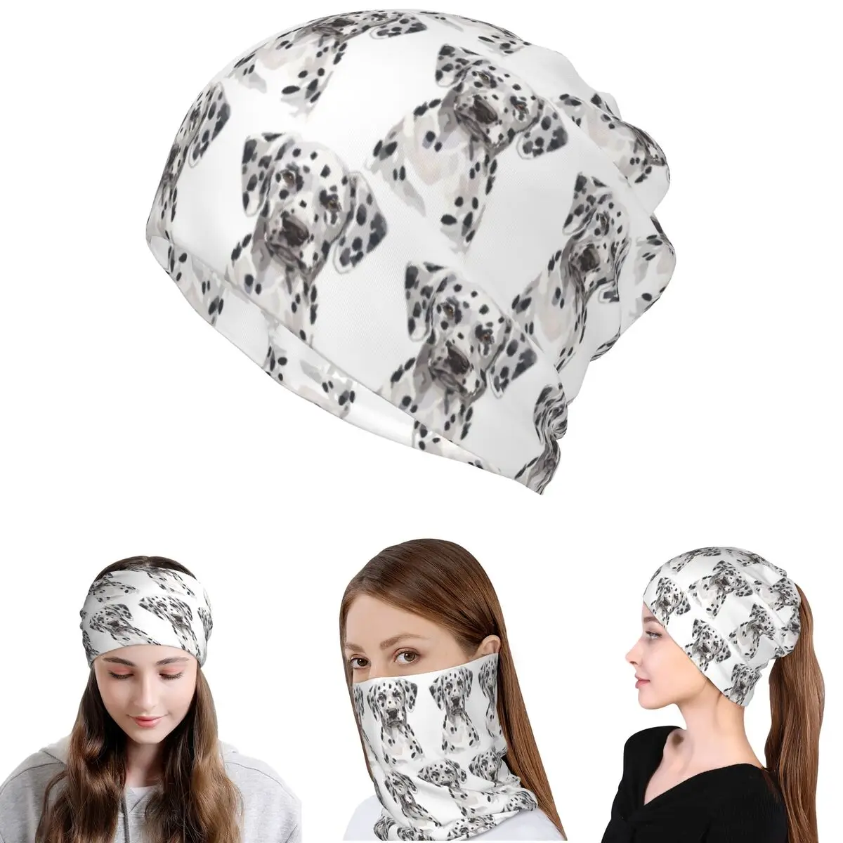 

Dalmatian Bandana Neck Cover Wrap Scarf Multifunction Balaclava Beanies Hat Unisex Adult Winter
