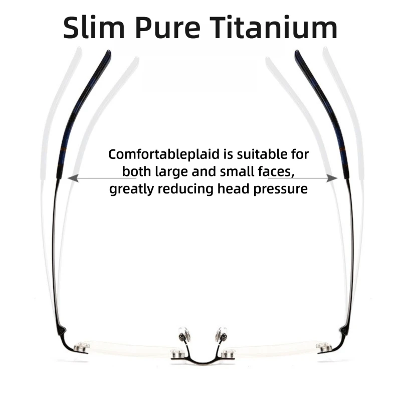 PIĘKNY TERAZ Ultralekkie, 7g, z czystego tytanu, biznesowe okulary męskie bez oprawek, z soczewkami korekcyjnymi