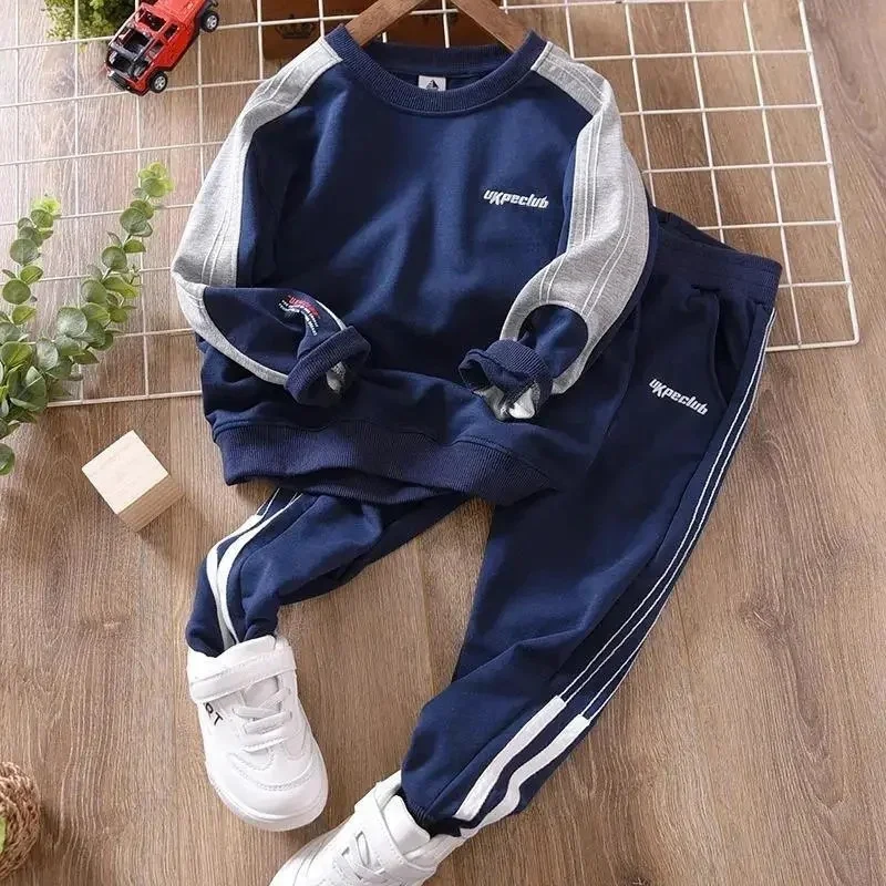 Autunno ragazzi set di abbigliamento sportivo primavera bambini felpa ampia + pantaloni 2 pezzi abiti tute Casual per adolescenti 2-12 anni