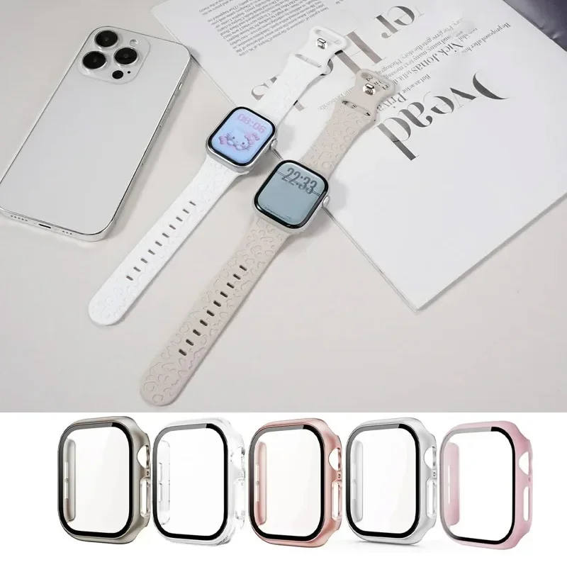 Strap+ case For Apple Watch 46mm 45mm 44mm 40mm 41mm 38MM 42mm Screen Protector bracelet correa Apple Watch 10 8 7 9 6 SE 5 4 3