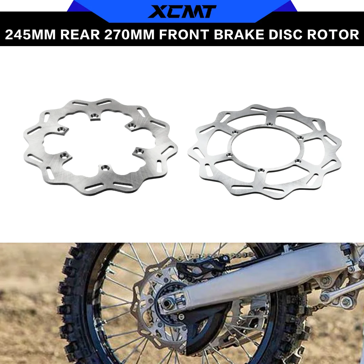 

Motorcycle 270mm Front 245mm Rear Brake Disc Rotor For Yamaha YZ125 YZ250 YZ250F YZ426F YZ450F YZ250X WR125 WR250 WR250F WR450F