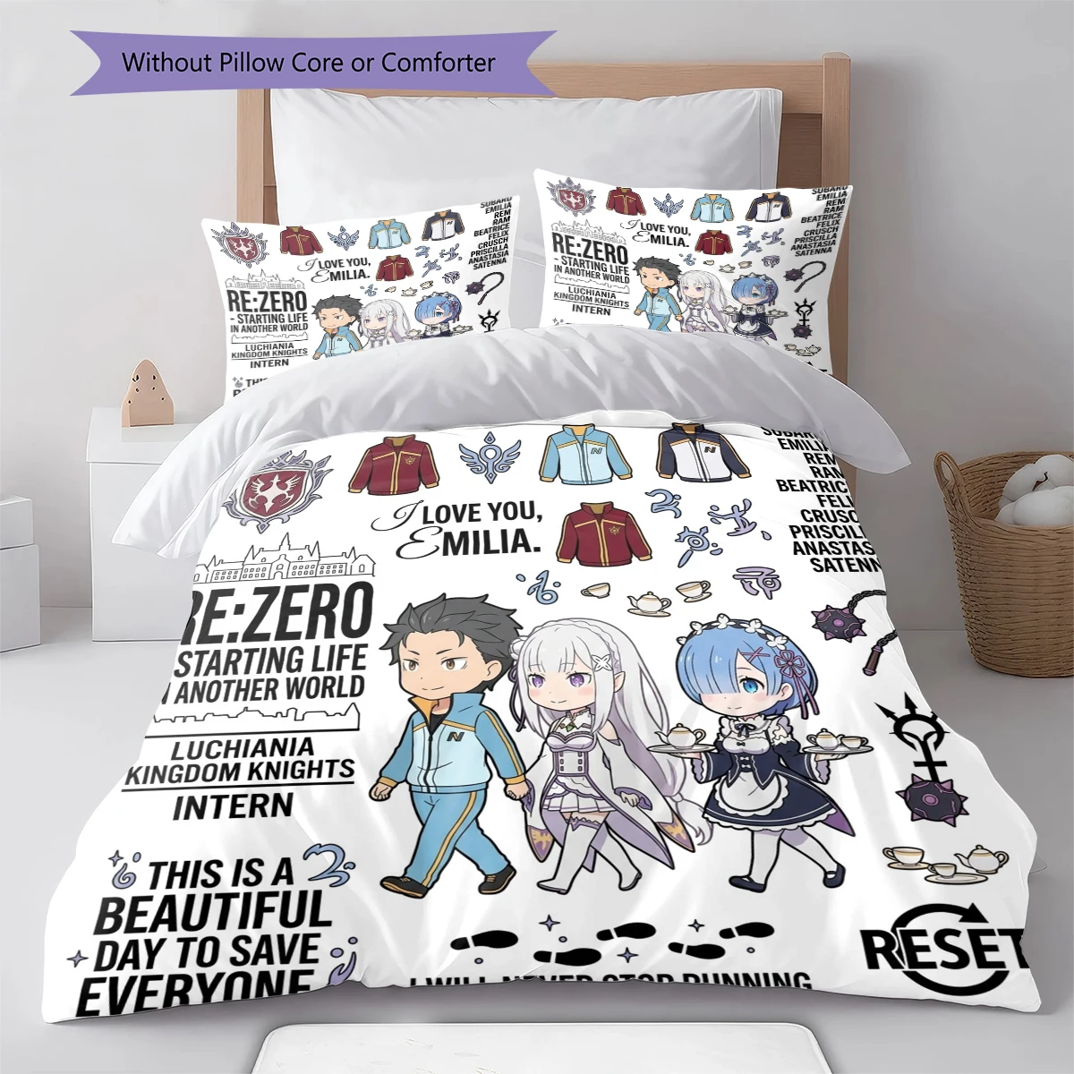 Re Zero Comfortable Softness Duvet Cover, Children Bedding Gift, Extra LargeMultiple Sizes -HE48