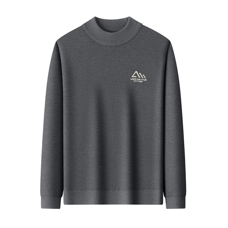 

Men's Sweater 2025 Autumn and Winter New Collection with Velvet Thickened Half High Neck Casual Warm Knitted Base Sweater