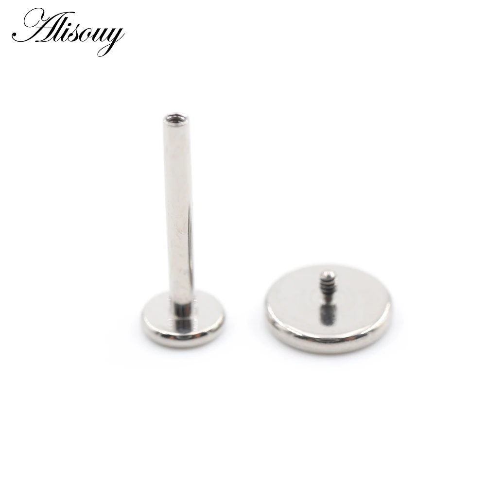 Titanium Internally Threaded Flat Anodized Labret Lip Stud