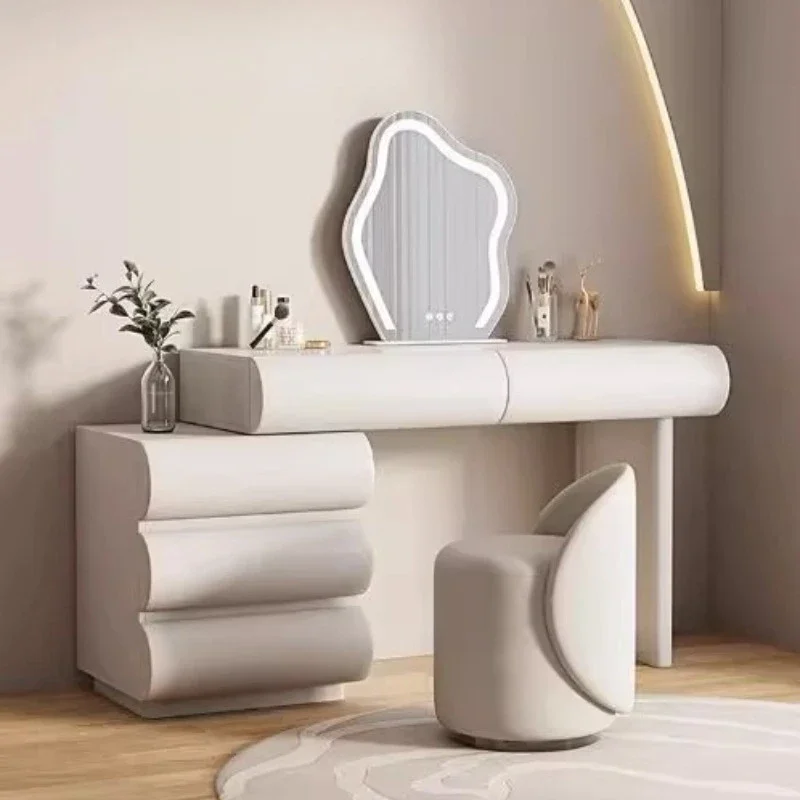 عرض كريم نمط ماكياج الغرور منضدة الزينة مكتب أدوات الزينة تسريحات مضيئة ماكياج صالون Penteadeira أثاث الفندق #2